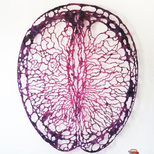 Grosse Frucht, 2023, Kohle und Öl auf gerissenem Papier, 200 x 160 cm, € 12.600,-