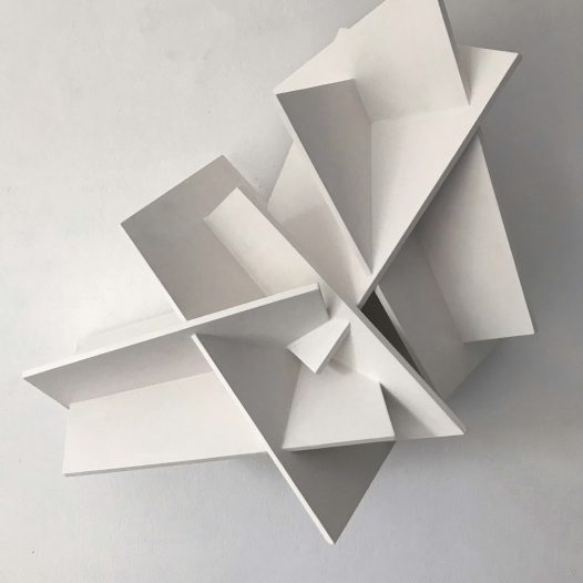 O.T., 2019, Holz, Kreidegrund, ca. 65 x 65 x 20 cm, € 4.700,-