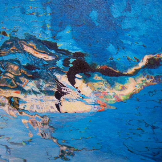 Melusine, 2021, 40 x 70 cm, Acryl / Pigmente auf Leinwand