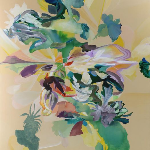 Implodies, 2022, Acryl/Tusche auf Leinwand, 160 x 140 cm