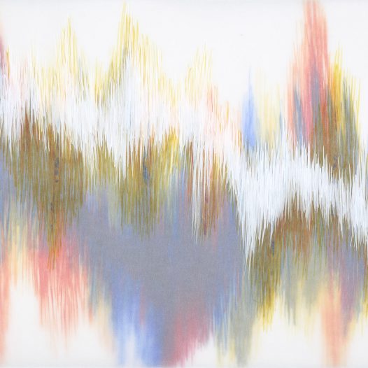 Emotional Seismology 3, 2020, 40 x 29,5 cm, Schellacktusche auf diversen Schichten Transparentpapier