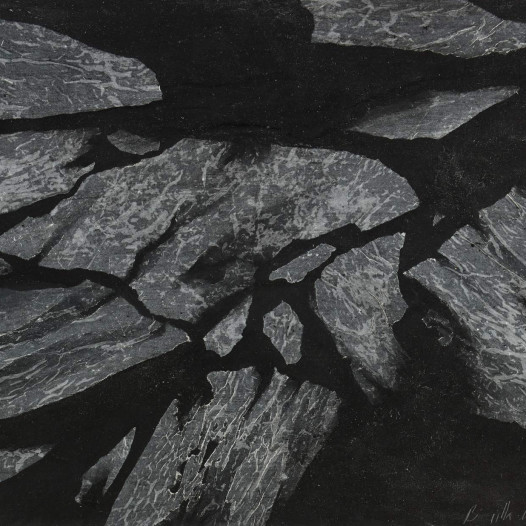 Nilas (2), 2026, 42 × 30 cm, gerahmt, Transparentpapier auf Fotokarton