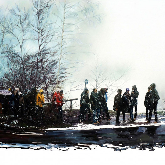 Winterbild, 2016, Öl auf Leinwand, 160 x 240 cm, € 11.200,-