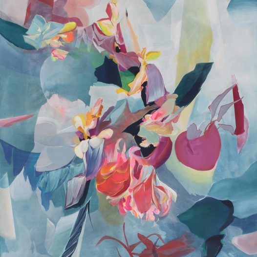 Glimmering greedy river, 2025, Acryl auf Leinwand, 160 x 140 cm, € 6.000,-