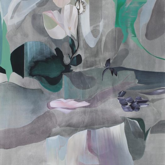 Glimmering tissue, 2024, Acryl auf Leinwand, 120 x 110 cm, € 4.600,-