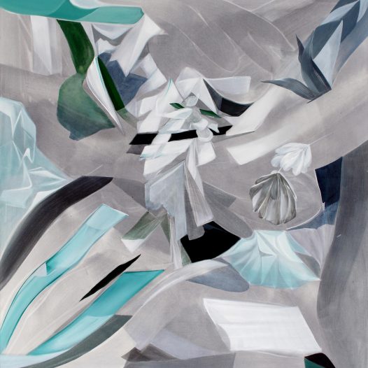 Skip the physical barrier, 2025, Acryl auf Leinwand, 120 x 110 cm, € 4.600,-
