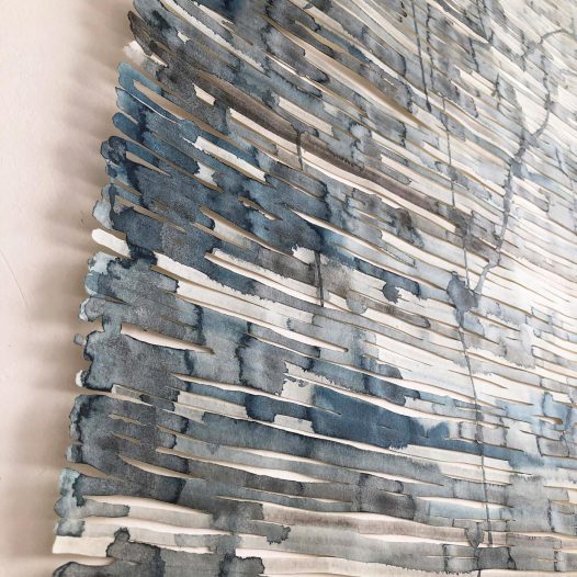 o.T., 2025, Papierschnitt/Tusche, 108 x 79,5 cm, Detail