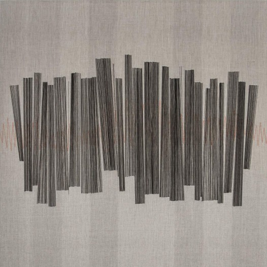 Vibrationen – 01, 2020, 180 x 140 cm, Fäden auf Leinwand