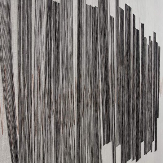 Vibrationen – 01 (Detail), 2020, 180 x 140 cm, Fäden auf Leinwand