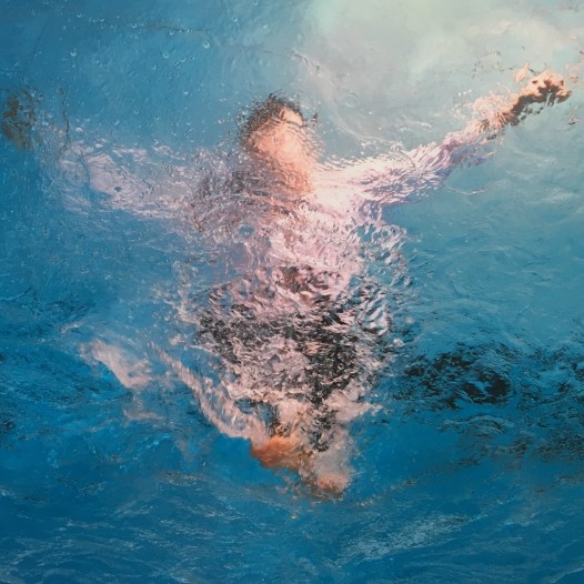 Stefan I (Schwimmer 71), 2017, Acryl und Pigmente auf Leinwand, 120 x 180 cm