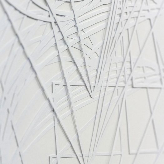 Ohne Titel, 2021 (Detail), mehrlagiger Papierschnitt, gerahmt, 101,5 x 75 cm