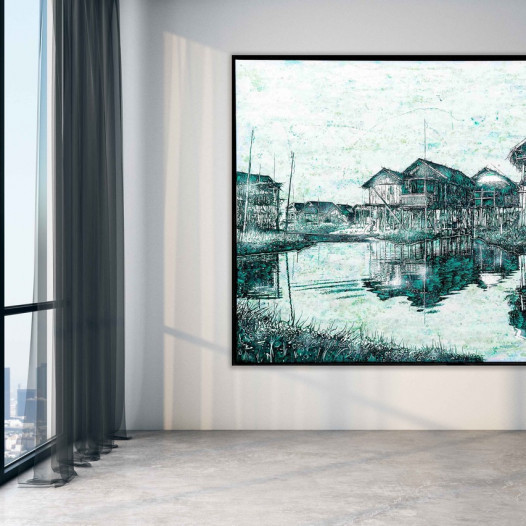 Open Water, 2021, Mischtechnik auf Leinwand, 170 x 250 cm