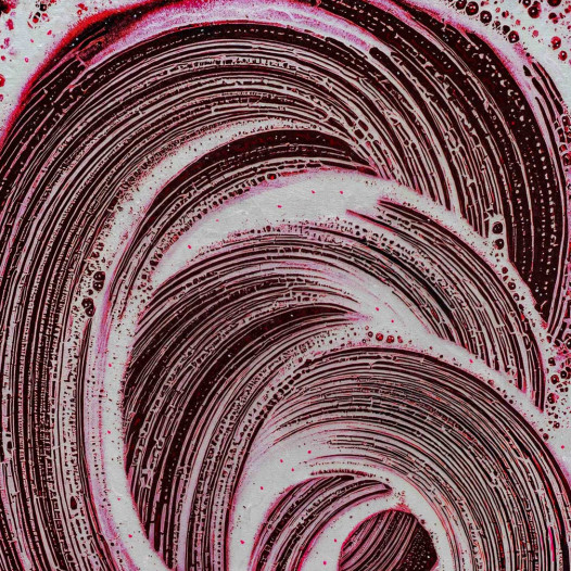 Rollen, 2025, 80 x 60 cm, Malerei / Reliefdruck auf Holz, € 5.900,-