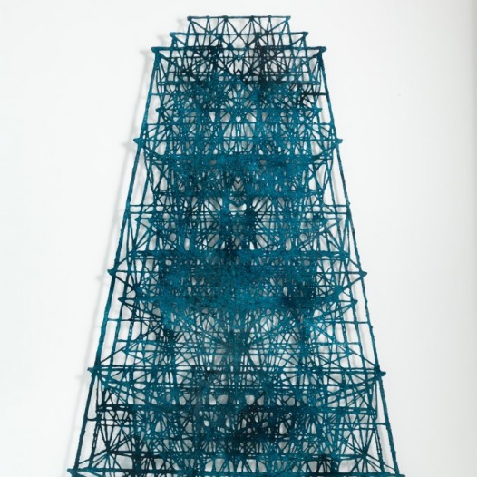 Indra, 2014, 300 × 180 cm, Bleistift, Graphit, Öl, gerissenes Papier