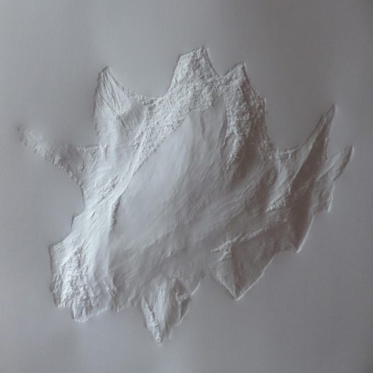 Aja von Loeper: Weißes Blatt Q 18-8, 2018, 50 x 50 x 3 cm, Papier Relief  