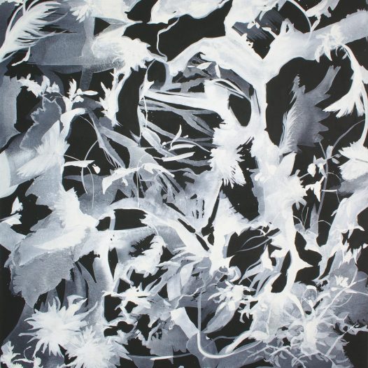 Dark mode canvas No. 3, 2020, Tusche auf Leinwand, 100 x 90 cm