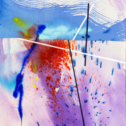 glow 3, 2026, Acryl und Pigment auf vernähter Leinwand, 50 × 60 cm 