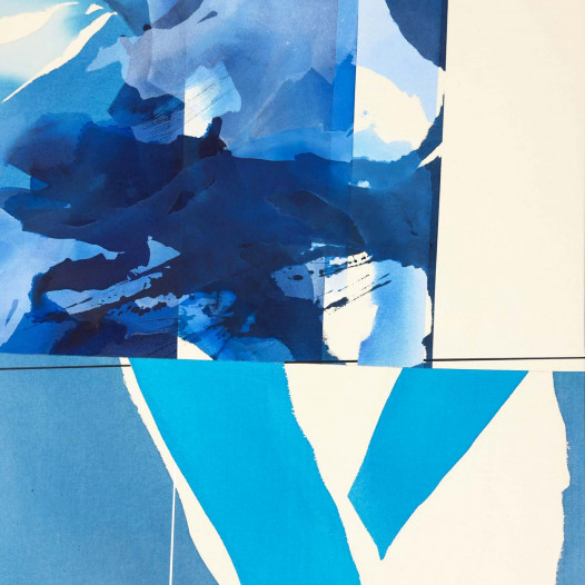where waters hold, 2025,
Acryl und Pigment auf vernähter Leinwand, 150 × 100 cm